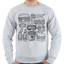 PRINTFASHION burger - Férfi pulóver - Sport szürke férfi pulóver, kardigán