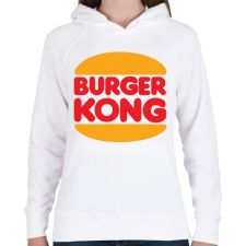 PRINTFASHION Burger kong - Női kapucnis pulóver - Fehér női pulóver, kardigán