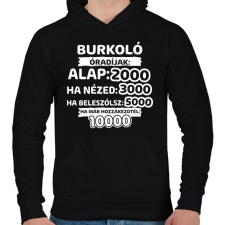 PRINTFASHION Burkoló óradíjak - Férfi kapucnis pulóver - Fekete férfi pulóver, kardigán