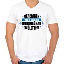 PRINTFASHION Burkolónak születtem - Férfi V-nyakú póló - Fehér férfi póló
