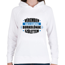 PRINTFASHION Burkolónak születtem - Női kapucnis pulóver - Fehér