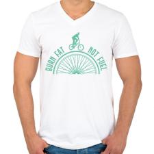 PRINTFASHION Burn fat not fuel - Férfi V-nyakú póló - Fehér férfi póló