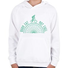 PRINTFASHION Burn fat not fuel - Gyerek kapucnis pulóver - Fehér