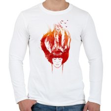 PRINTFASHION Burning forest - Férfi hosszú ujjú póló - Fehér férfi póló