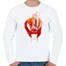 PRINTFASHION Burning forest - Férfi pulóver - Fehér férfi pulóver, kardigán