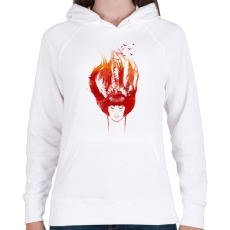 PRINTFASHION Burning forest - Női kapucnis pulóver - Fehér