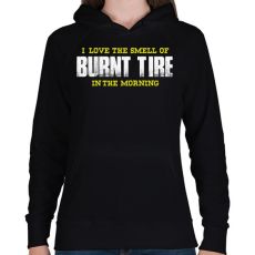 PRINTFASHION Burnt Tire - Női kapucnis pulóver - Fekete