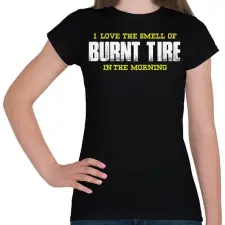 PRINTFASHION Burnt Tire - Női póló - Fekete női póló
