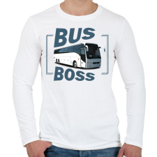 PRINTFASHION Bus Boss - Férfi hosszú ujjú póló - Fehér férfi póló