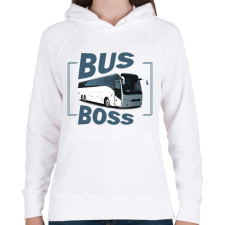 PRINTFASHION Bus Boss - Női kapucnis pulóver - Fehér női pulóver, kardigán