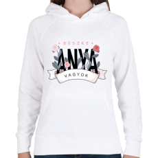 PRINTFASHION Büszke anya vagyok - fekete felirat - Női kapucnis pulóver - Fehér