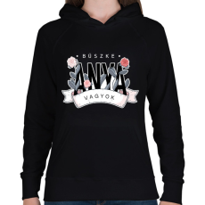 PRINTFASHION Büszke anya vagyok - Női kapucnis pulóver - Fekete