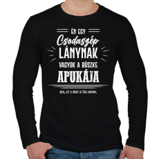 PRINTFASHION Büszke apuka - Lány - Férfi hosszú ujjú póló - Fekete