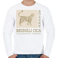 PRINTFASHION Büszke cica tulajdonos - Bengáli - Férfi pulóver - Fehér