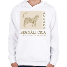 PRINTFASHION Büszke cica tulajdonos - Bengáli - Gyerek kapucnis pulóver - Fehér