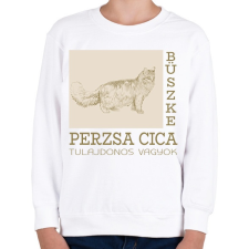 PRINTFASHION Büszke cica tulajdonos - Perzsa - Gyerek pulóver - Fehér gyerek pulóver, kardigán