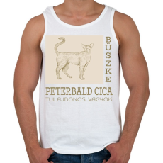PRINTFASHION Büszke cica tulajdonos - Peterbald - Férfi atléta - Fehér
