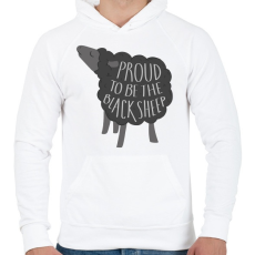 PRINTFASHION Büszke fekete bárány - Férfi kapucnis pulóver - Fehér