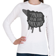 PRINTFASHION Büszke fekete bárány - Női hosszú ujjú póló - Fehér