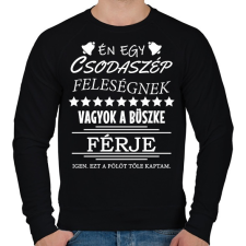 PRINTFASHION Büszke férj - Férfi pulóver - Fekete férfi pulóver, kardigán