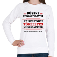 PRINTFASHION Büszke főnök - Női pulóver - Fehér