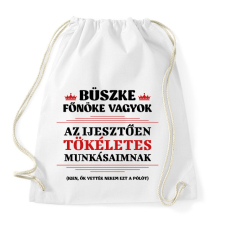 PRINTFASHION Büszke főnök - Sportzsák, Tornazsák - Fehér tornazsák