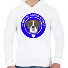PRINTFASHION Büszke gazdi: Boxer - Férfi kapucnis pulóver - Fehér