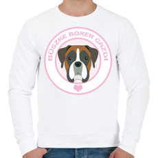 PRINTFASHION Büszke gazdi: Boxer - Férfi pulóver - Fehér