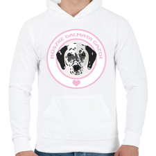 PRINTFASHION Büszke gazdi: Dalmata - Férfi kapucnis pulóver - Fehér férfi pulóver, kardigán