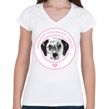 PRINTFASHION Büszke gazdi: Dalmata - Női V-nyakú póló - Fehér női póló