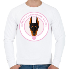 PRINTFASHION Büszke gazdi: Doberman - Férfi pulóver - Fehér férfi pulóver, kardigán