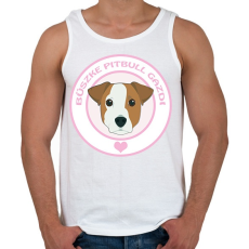 PRINTFASHION Büszke gazdi: Pitbull - Férfi atléta - Fehér