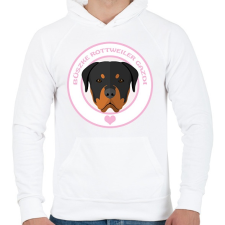 PRINTFASHION Büszke gazdi: Rottweiler - Férfi kapucnis pulóver - Fehér férfi pulóver, kardigán