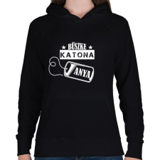 PRINTFASHION Büszke katona anya - Női kapucnis pulóver - Fekete női pulóver, kardigán