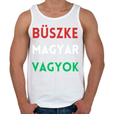 PRINTFASHION Büszke Magyar Vagyok - Férfi atléta - Fehér