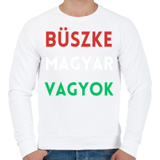 PRINTFASHION Büszke Magyar Vagyok - Férfi pulóver - Fehér