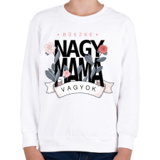 PRINTFASHION Büszke Nagymama vagyok - fekete felirat - Gyerek pulóver - Fehér gyerek pulóver, kardigán