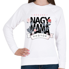 PRINTFASHION Büszke Nagymama vagyok - fekete felirat - Női pulóver - Fehér női pulóver, kardigán