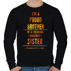 PRINTFASHION BÜSZKE TESTVÉR - Férfi pulóver - Fekete