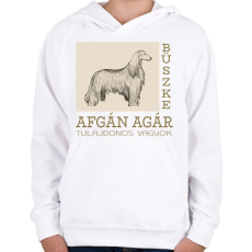 PRINTFASHION Büszke tulajdonos - Afgán agár - Gyerek kapucnis pulóver - Fehér
