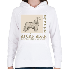 PRINTFASHION Büszke tulajdonos - Afgán agár - Női kapucnis pulóver - Fehér
