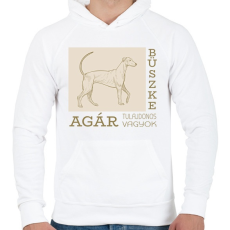 PRINTFASHION Büszke tulajdonos - Agár - Férfi kapucnis pulóver - Fehér