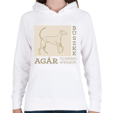 PRINTFASHION Büszke tulajdonos - Agár - Női kapucnis pulóver - Fehér női pulóver, kardigán