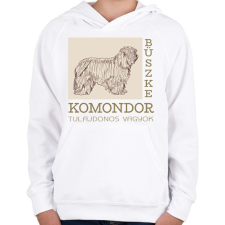 PRINTFASHION Büszke tulajdonos - Komondor - Gyerek kapucnis pulóver - Fehér gyerek pulóver, kardigán