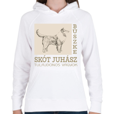 PRINTFASHION Büszke tulajdonos - Skót juhász - Női kapucnis pulóver - Fehér