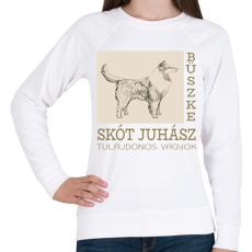 PRINTFASHION Büszke tulajdonos - Skót juhász - Női pulóver - Fehér