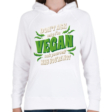 PRINTFASHION Büszke vegán - Női kapucnis pulóver - Fehér női pulóver, kardigán