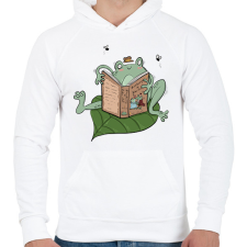 PRINTFASHION Büszkeség és békaélet - Férfi kapucnis pulóver - Fehér férfi pulóver, kardigán