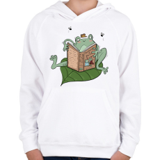 PRINTFASHION Büszkeség és békaélet - Gyerek kapucnis pulóver - Fehér