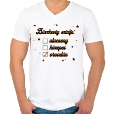 PRINTFASHION Büszkeség szintje - Férfi V-nyakú póló - Fehér